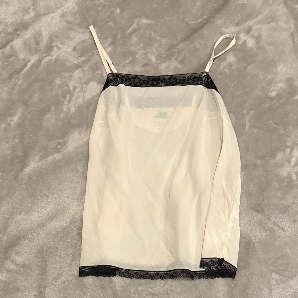 Zadig & Voltaire Cream Chemise with Black Lace